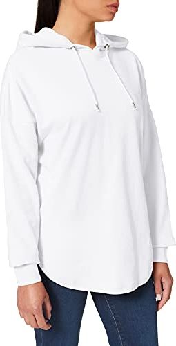 Ladies Kimono Hoody Felpa con Cappuccio, Bianco, L Donna