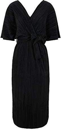 Yasolinda SS Midi Dress Vestito, Nero, S Donna