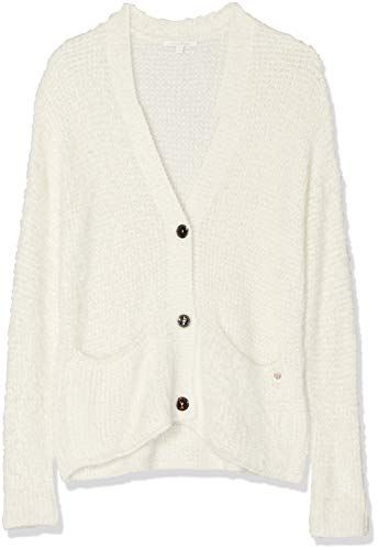 Fransengarn Maglione Cardigan, Avorio (Gardenia White 10348), L Donna