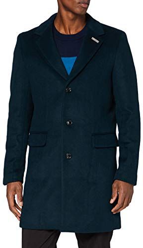 Classic Wool-Blend Overcoat Cappotto in Misto Lana, Arctic Teal 3856, M Uomo