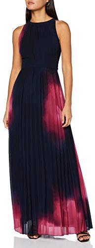 Printed Chiffon Dress Vestito per Occasioni Speciali, Berry/Mauve/Midnightblue, 34 Donna