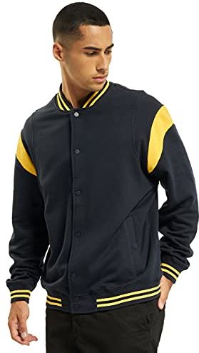 Inset College Sweat Jacket Giacca Sportiva, Multicolore (Navy/Chrome Yellow 01242), S Uomo