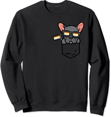 French Bulldog Frenchie Pocket LGBTQ Gay Bear Gay Pride Men Felpa