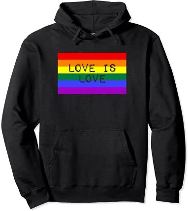 Love Is Love Cute LGBTQ Gay Pride Flag Stuff Queer Aesthetic Felpa con Cappuccio