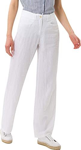 Style Farina Leinen Pantaloni, White – New Version, 29W x 32L Donna
