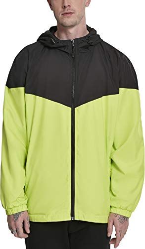 2-Tone Tech Windrunner Giacca, Multicolore (Black/Frozenyellow 01717), XL Uomo