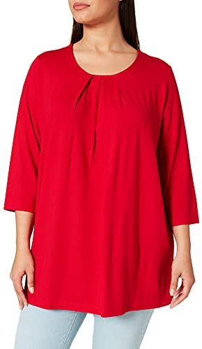 Shirt A-Line, mit Dekorativem Halsausschnitt Maglietta, Scollo Decorativo, Colore: Rosso, 60 Donna