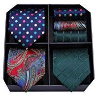 Cravatta Uomo Elegante Particolare (Pacco da 3) I Set Cravatta e Fazzoletto I Eleganti confezione regalo