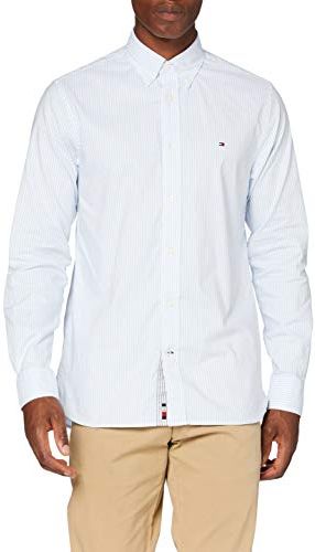 Flex Refined Oxford Stripe Shirt Camicia, Columbia Blue/White, XL Uomo