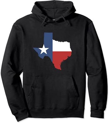 Texas Hoodie | Donna Uomo Bandiera del Texas + Mappa dello Stato del Texas Felpa con Cappuccio