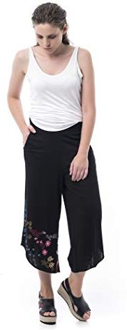 Lacock Pantaloni Palazzo, Nero, M Donna