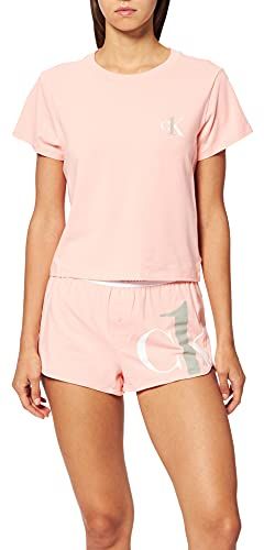 S/S Short Set di Pigiama, Rosa Campagna, XS Donna