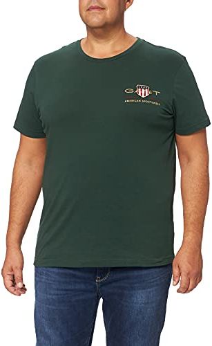 T-Shirt Maglietta Archive Shield EMB SS, Tartan Verde, M Uomo