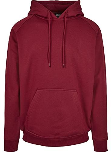 Blank Hoody Felpa con Cappuccio Uomo, Rosso (Burgundy), S