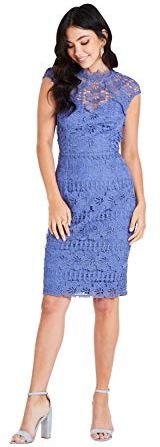 Tamsin Blue Crochet Pencil Dress Vestito da Sera Donna, Blu (Hydrangea 001), 40 (Taglia Produttore: 8)