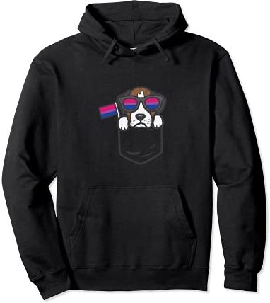 Boxer Pocket Dog LGBTQ Bisexual Flag Gay Pride Bi Men Women Felpa con Cappuccio