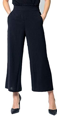 VIRASHA HWRX Cropped Wide Pant-Noos Pantaloni, Black, 40 Donna