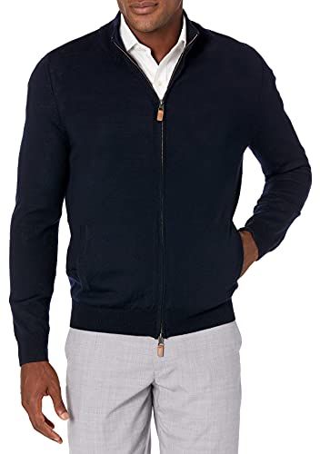 Italian Merino Wool Full-Zip Sweater Sweaters, Blu Notte, US (EU XS)