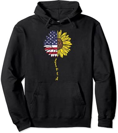 Sunflower Sunshine US American Flag 4th Of July Fourth Women Felpa con Cappuccio