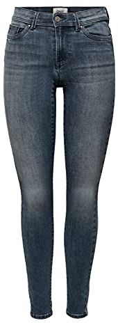 ONLWAUW Life Mid SK DNM Noos Jeans, Blue Black Denim/Detail:BJ777, XS/34 Donna