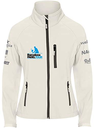 Giacca Softshell Impermeabile da Donna con Zip e Stampa Speciale Padel | Abbigliamento Sportivo Bianco