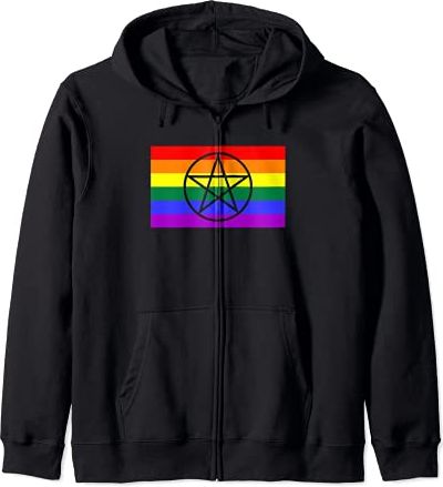 Wiccan Alter LGBTQ Gay Pride Flag Stuff Satanic Witch Queer Felpa con Cappuccio