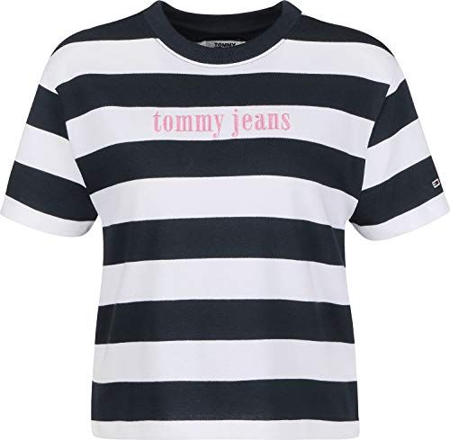 Color Stripe Tee T-Shirt, Blu (Black Iris/Classic White 002), Medium Donna