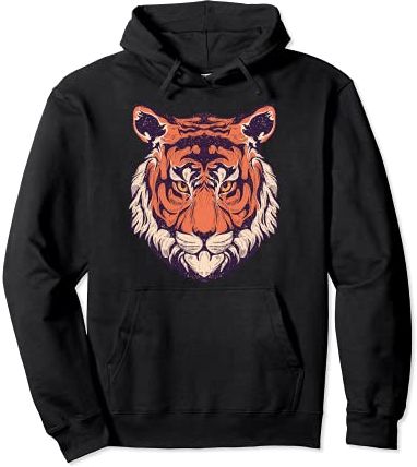 Cool Wild Tiger Teshirt, Tiger Fashion Graphic Design Felpa con Cappuccio