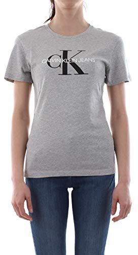 Core Monogram Logo Regular Fit Tee Maglietta, Grigio (Light Grey Heather 038), Large Donna