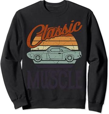 Regalo auto d'epoca uomo design classico Muscle Car Felpa