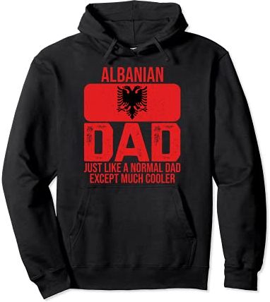 Vintage Albanian Dad Albania Flag Design Father's Day Felpa con Cappuccio