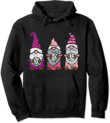 Three Nordic Gnomes Volleyball Tomte Nisse Men Women Kids Felpa con Cappuccio