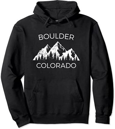 Boulder Felpa Uomo Donna | Boulder Colorado Mountain Felpa con Cappuccio