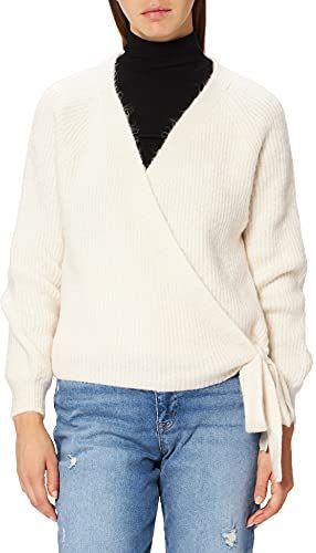 ONLMIA L/S Wrap Cardigan Knt Noos Maglione, Natur, XS Donna