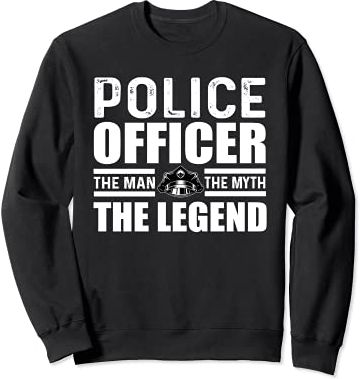 Grande Polizia Ufficiale Uomo Mito Leggenda Abbigliamento Poliziotto Felpa