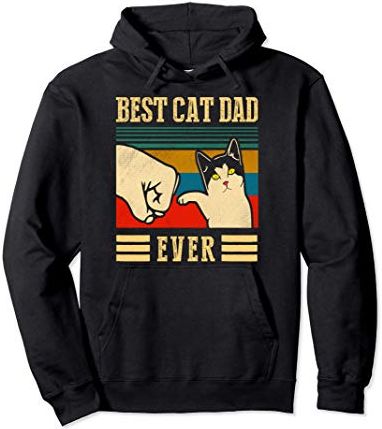 Best Cat Dad Ever Fist Bump - Miglior Cat Dad Ever Felpa con Cappuccio