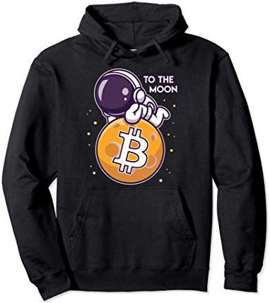 Bitcoin Alla Luna Astronauta Crypto Cryptovalute Trader BTC Felpa con Cappuccio