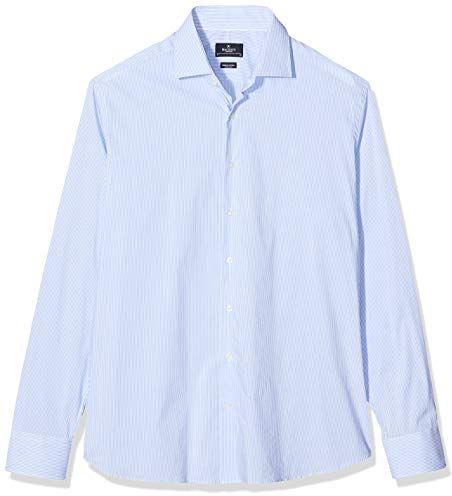 Hackett Stretch STR BC Camicia Formale, Bianco (White/Sky 8am), 39 (Taglia Produttore: 155) Uomo