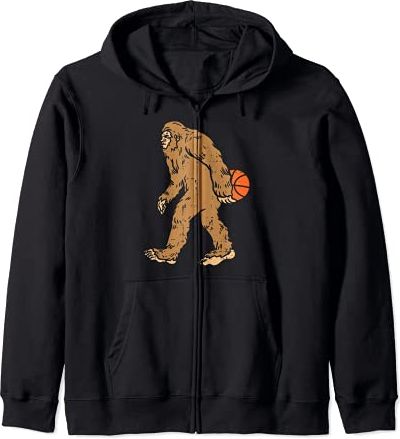 Bigfoot Sasquatch Basketball Funny Baller Men Women Kids Felpa con Cappuccio