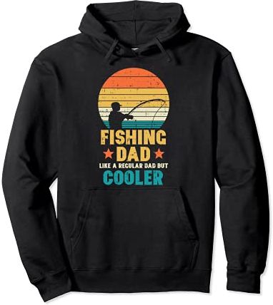 Fishing Dad Cooler Sunset Retro Fathers Day Daddy Papa Men Felpa con Cappuccio