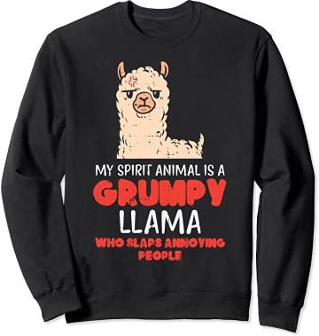 Spirit Animal Grumpy Lllama Slap Funny Alpaca Men Women Kids Felpa