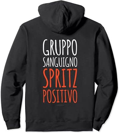 Gruppo Sanguigno Spritz Scritte Divertenti Alcol Donna Felpa con Cappuccio