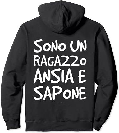 Ragazzo Ansia E Sapone Scritte Divertenti Regalo Uomo Felpa con Cappuccio