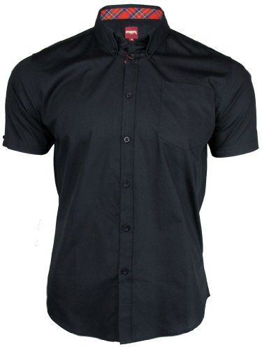 Merc of London Baxter, Shirt, Short Sleeve Maglietta, Nero (Noir (Black), XL Uomo