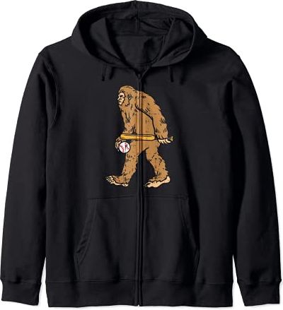 Bigfoot Sasquatch Baseball Funny Coach Player Team Men Women Felpa con Cappuccio