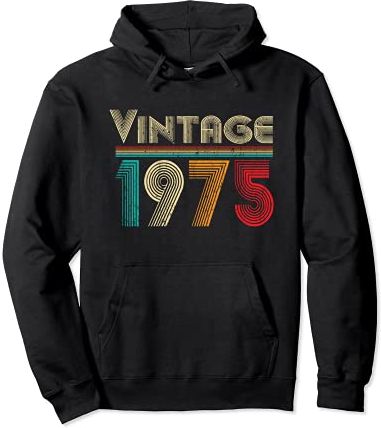 Vintage 1975 Retro 46 Years Old Men and Women 46th Birthday Felpa con Cappuccio