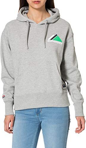 Mountain Sport Hood Felpa con Cappuccio, Grey Marl, L Donna