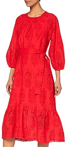 Marchio Amazon - find. Vestito Midi in Cotone Donna, Rosso (rosso), 42, Label: S