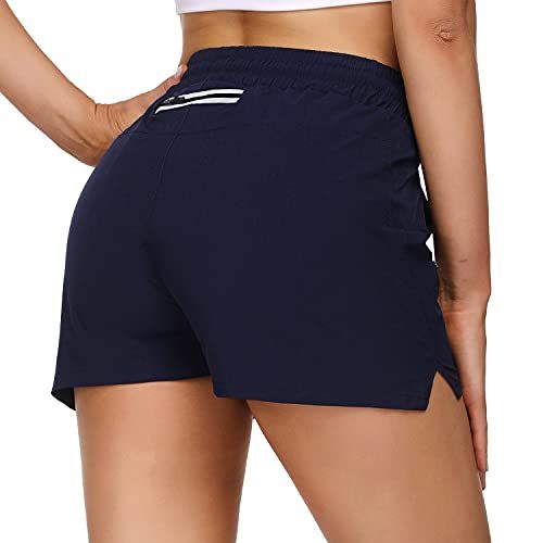 Pantaloncini Sportivi Donna con Striscia Riflettente Asciugatura Rapida Pantaloncini da Corsa Donna per Fitness,Casuale