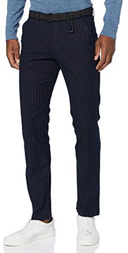 Struktur Muster Pantaloni, 21443/Navy Pinstripe, 30/30 Uomo